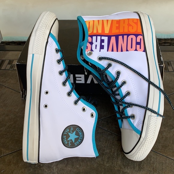 CONVERSE CTAS HI WHITE/GNARLY BLUE/WHITE MENS - Picture 8 of 15